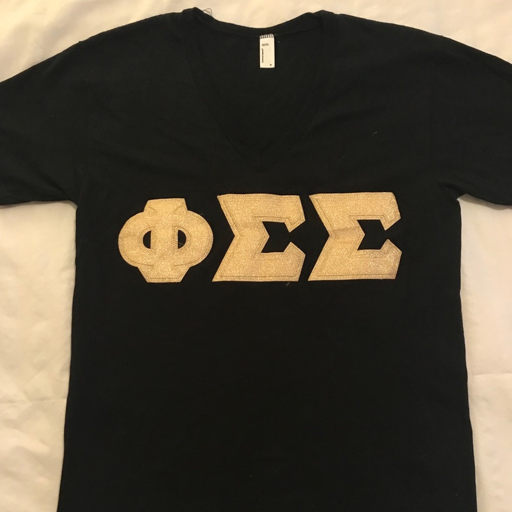 Phi Sigma Sigma Stitched Lettered Shirt